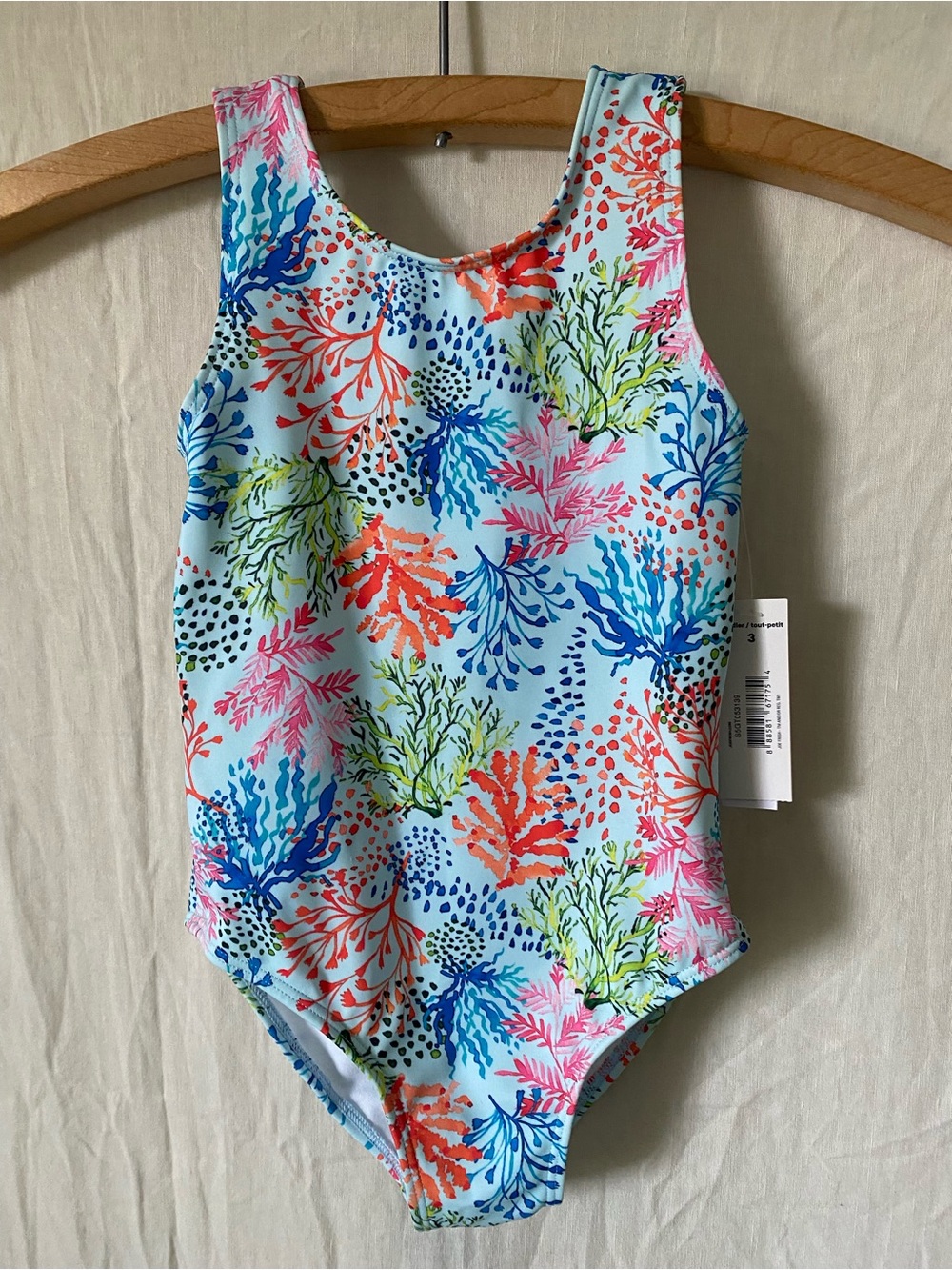 Joe Fresh Light Blue Coral Reef Print One-Piece Swimsuit - Toddler - 3T